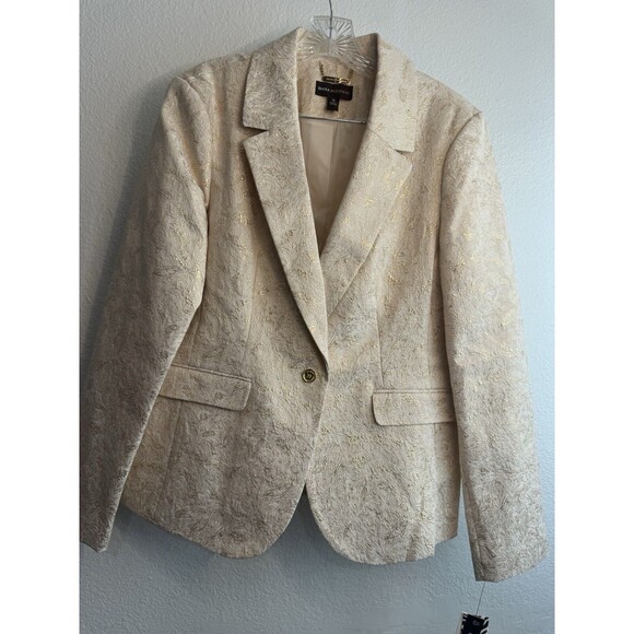 Dana Buchman New Dress Jacket Gold Metallic NWT Size 16 Vanilla Ice - Picture 1 of 12